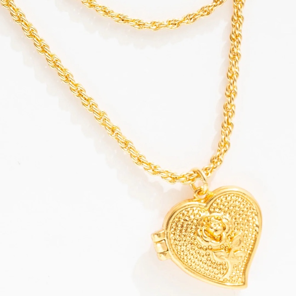 For Love & Lemons Lottie Layered Heart Locket - Picture 2 of 3